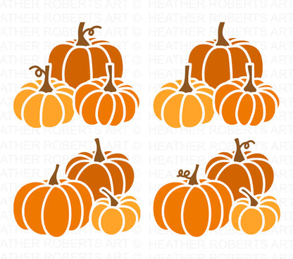 Hello Fall Pumpkins SVG Bundle, Cliparts for Cricut / Silhouette