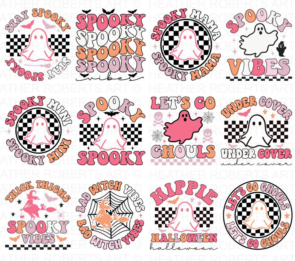 Retro Halloween SVG Bundle, 32 Clipart for Cricut / Silhouette
