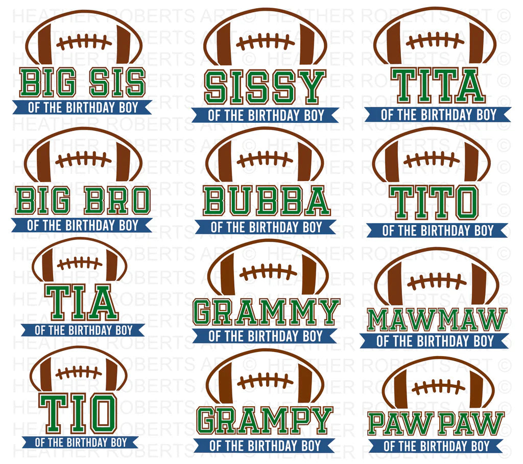 Football Birthday SVG Bundle, Cliparts for Cricut / Silhouette