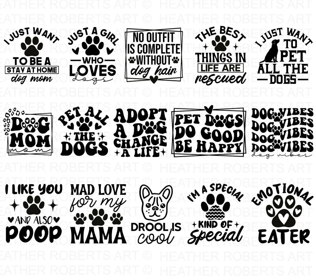 Dog Quotes SVG Bundle, Cliparts for Cricut / Silhouette