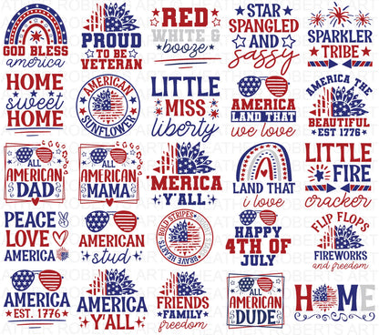 4th of July Mega SVG Bundle, 4th of July Cliparts for Cricut / Silhouette