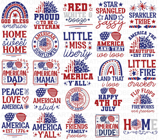 4th of July Mega SVG Bundle, 4th of July Cliparts for Cricut / Silhouette