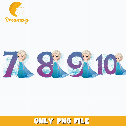 Birthday disney frozen 7 8 9 10 png