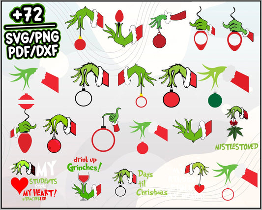 72+ Grinch Hand Holding Ornament SVG, Christmas SVG, PNG DXF EPS File.