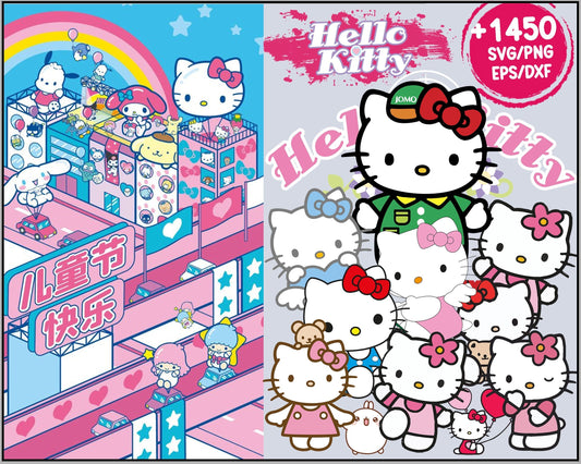 1450+ Hello Kitty Bundle svg, Hello kitty svg, eps, png, dxf