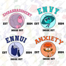 Characters name Inside Out 2 design png bundle, instant digital download