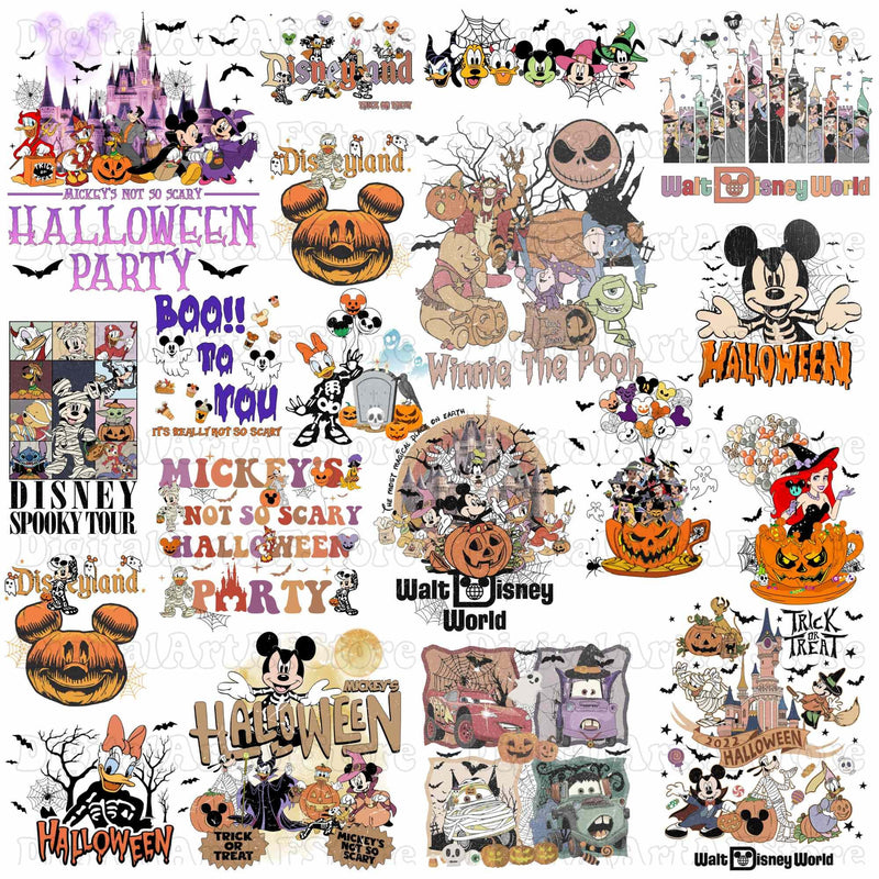 Mickey mouse friends halloween design png bundle