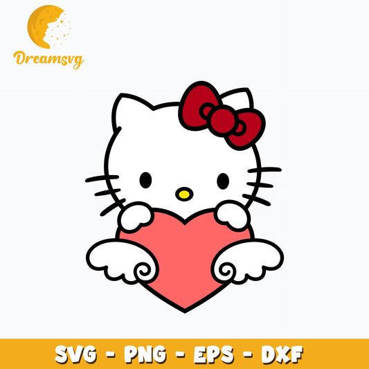 Heart Hello Kitty Valentine Svg