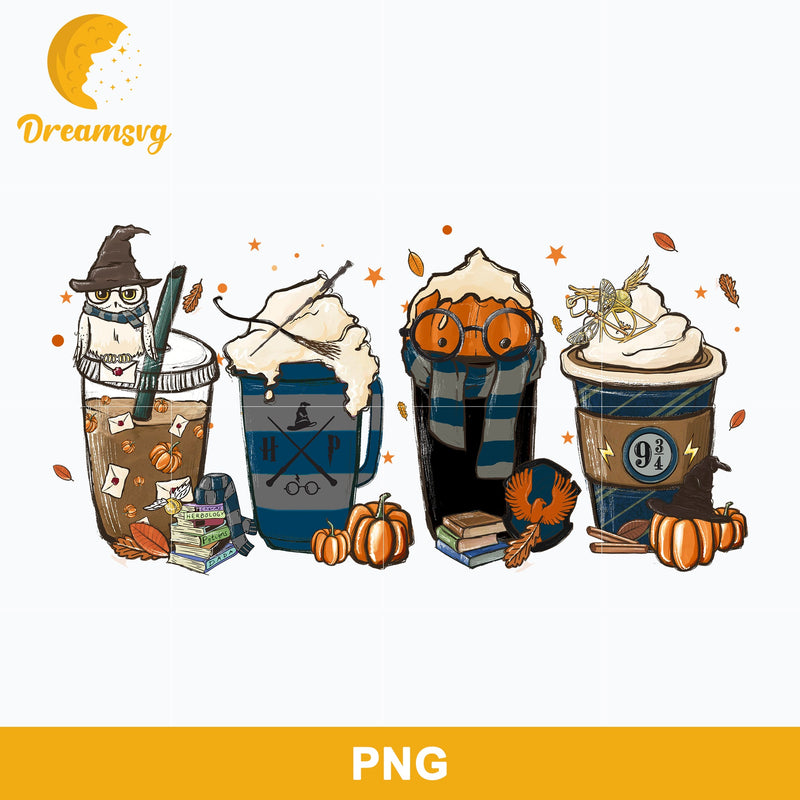 Harry Potter Coffee Cups Png, Harry Pottoer Halloween Png Digital File.