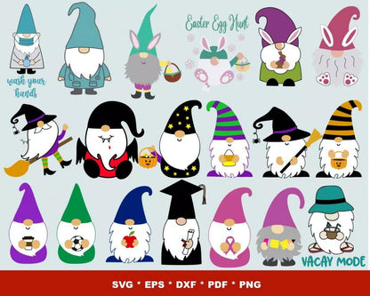 Gnomes SVG Bundle, Gnomes PNG, Gnomes Clipart, Gnomes SVG Cricut, Silhouette Vector Cut Files