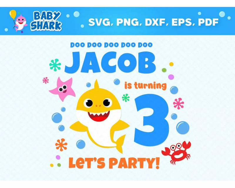 Baby Shark Party Svg, Party Shark Party Png, Baby Shark Alphabet Svg, Baby Shark Svg Cut files