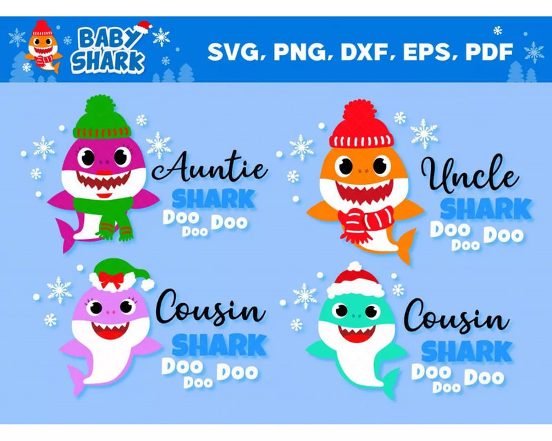 Christmas Baby Shark SVG, Christmas Baby Shark PNG, Christmas Baby Shark Clipart