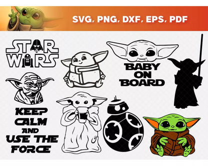 Baby Yoda SVG Bundle 22+ Files For Cricut & Silhouette