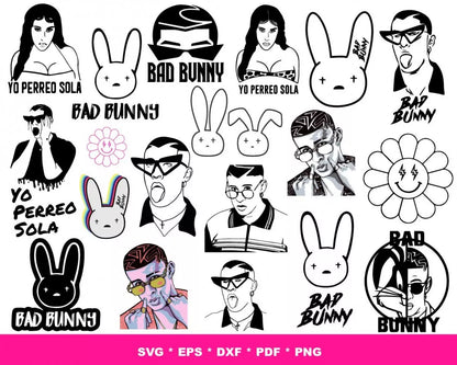 Bad Bunny Svg, Bad Bunny Svg for Cricut, Bad Bunny Clipart Bundle