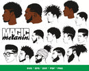 Afro Man Clipart Bundle, PNG & SVG Files for Cricut & Silhouette