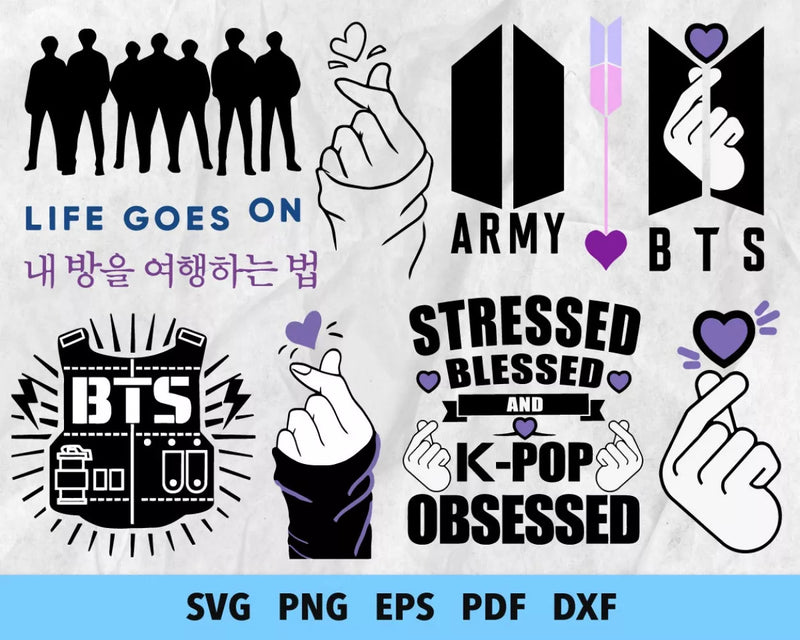 BTS SVG Bundle 200+ Files For Cricut & Silhouette