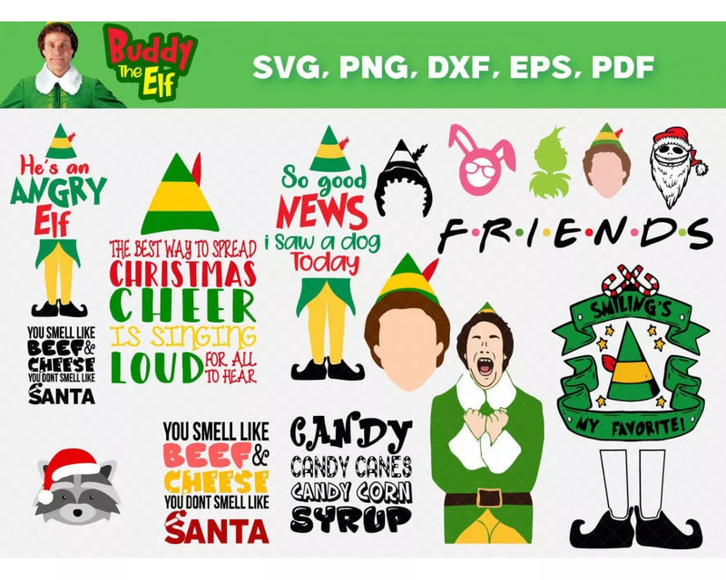 Buddy the Elf Christmas SVG, Buddy the Elf Christmas Clipart, Buddy the Elf PNG