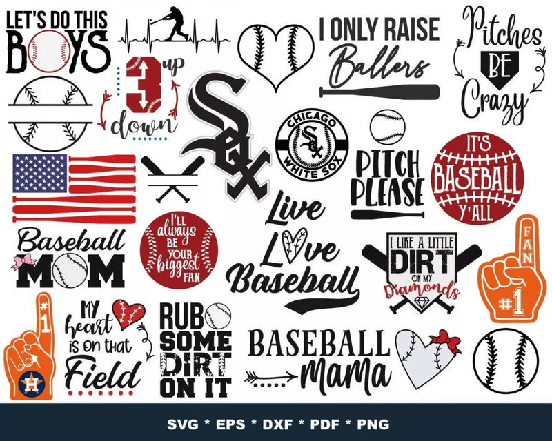 Chicago White Sox Clipart Bundle, PNG & SVG Files for Cricut / Silhouette