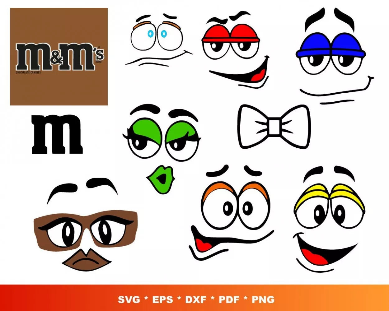 M and M'S SVG Clipart Bundle, PNG & SVG Cut Files for Cricut & Silhouette