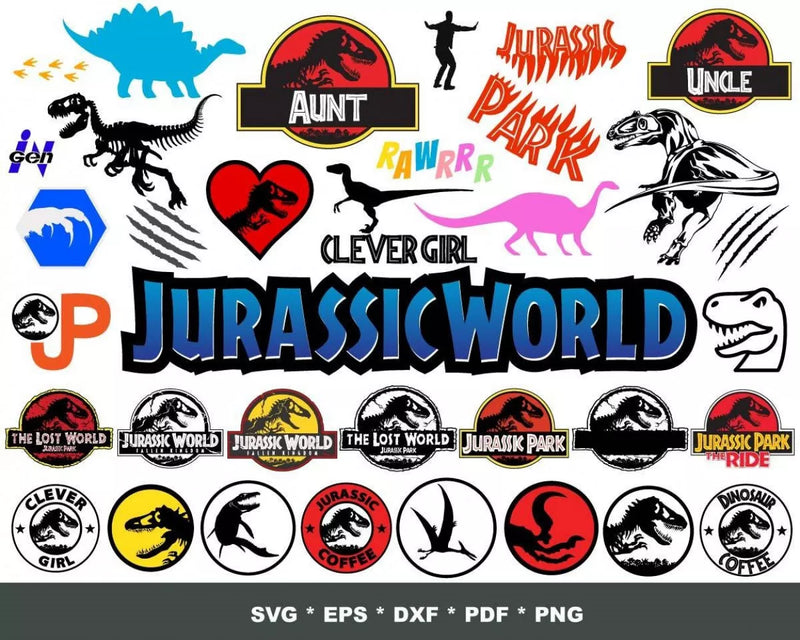 Jurassic World Clipart Bundle, Jurassic Park SVG Cut Files, Jurassic World Svg For Cricut, Jurassic Park Png