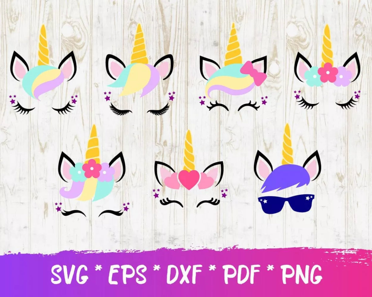 Unicorn Clipart Bundle, Unicorn SVG Cut Files for Cricut, Unicorn Silhouette Vector Cut Files