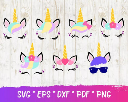 Unicorn Clipart Bundle, Unicorn SVG Cut Files for Cricut, Unicorn Silhouette Vector Cut Files