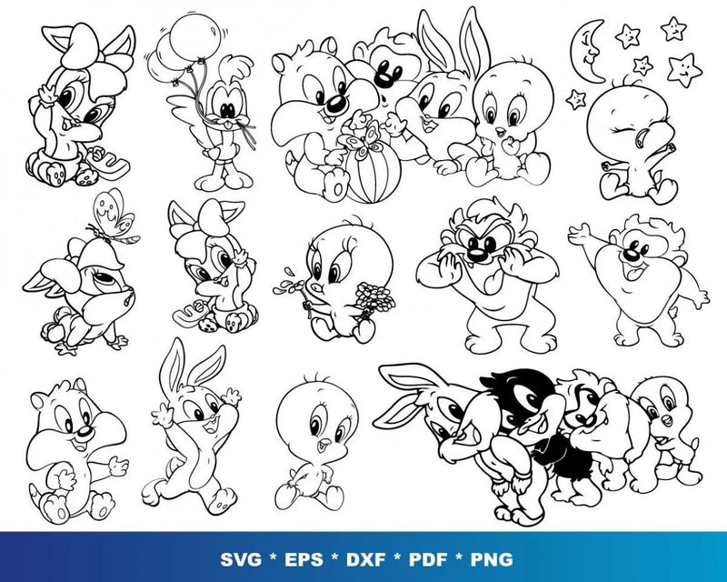 Looney Tunes Clipart Bundle, Looney Tunes Svg for Cricut, Looney Tunes PNG & SVG Cut Files