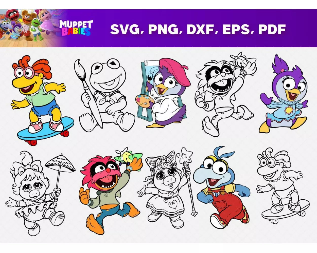 Muppet Babies SVG Bundle, Muppets SVG, Muppet Babies Cricut Designs, Muppet Babies Clipart