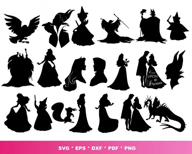 Princess Aurora Clipart Bundle, PNG & SVG Cut Files for Cricut & Silhouette