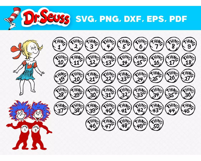 Dr. Seuss Clipart Bundle, Dr. Seuss PNG, Dr. Seuss SVG Cut Files for Cricut & Silhouette