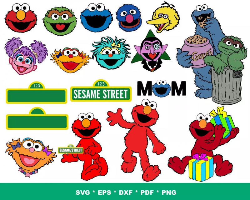 Sesame Street SVG Bundle, Sesame Street Birthday SVG, Sesame Street SVG For Cricut, Sesame PNG Transparent