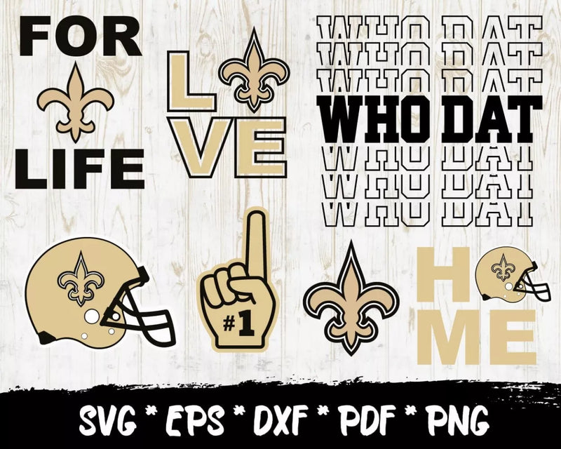 New Orleans Saints Clipart Bundle, PNG & SVG Cut Files for Cricut / Silhouette