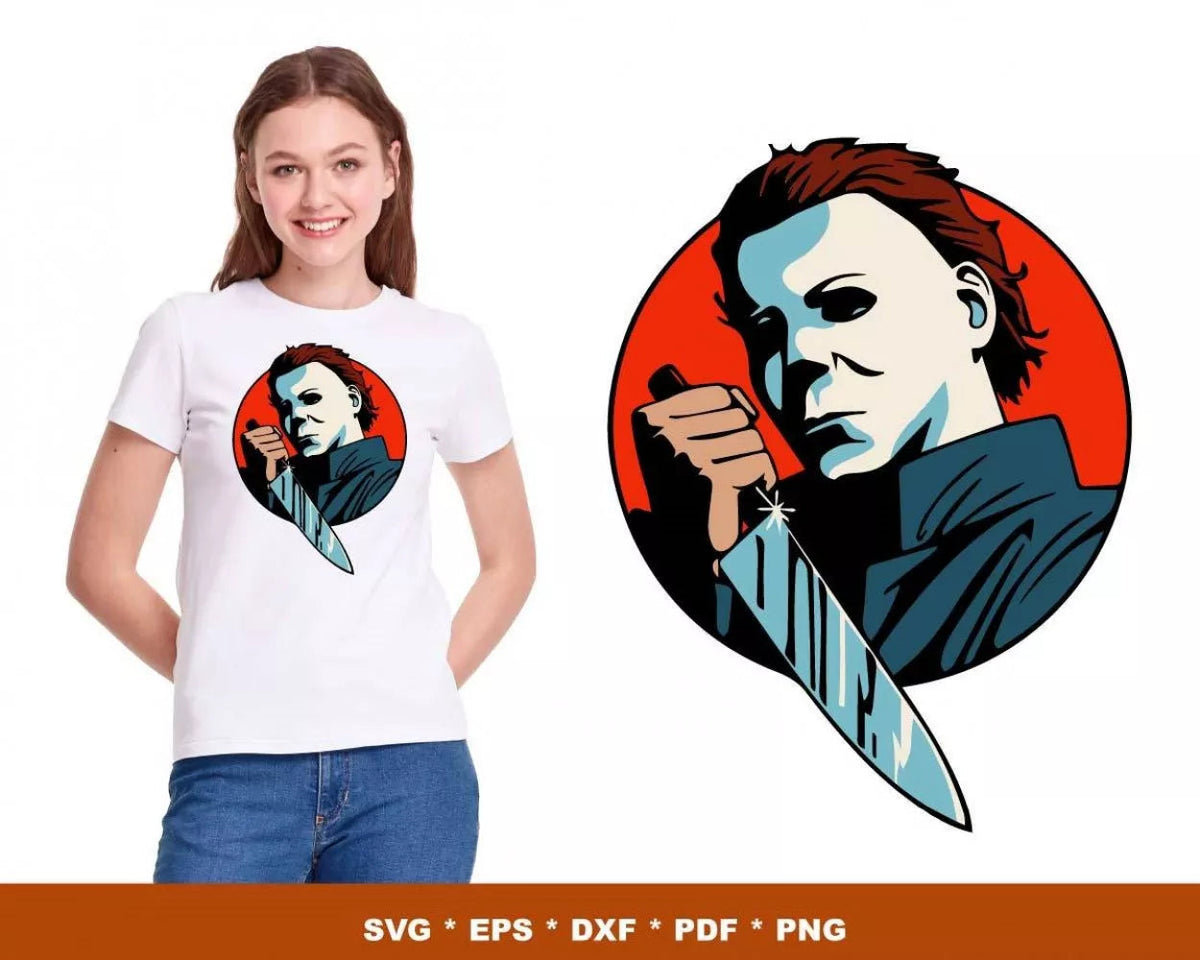 Michael Myers Clipart Bundle, Michael Myers Svg for Cricut, Michael Myers Silhouette Vector Cut Files