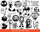 Nightmare Before Christmas SVG Bundle, Jack Skellington SVG For Cricut, Nightmare Christmas Silhouette Vector Cut Files