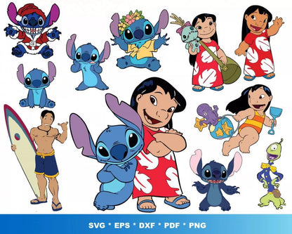 Lilo And Stitch SVG, Lilo And Stitch SVG Files For Cricut, Lilo And Stitch Clipart, Stitch PNG Transparent