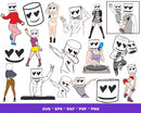 DJ Marshmello SVG, DJ Marshmello SVG Cricut, DJ Marshmello Cliparts