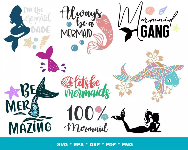 Mermaid SVG Bundle 200+ Files For Cricut & Silhouette