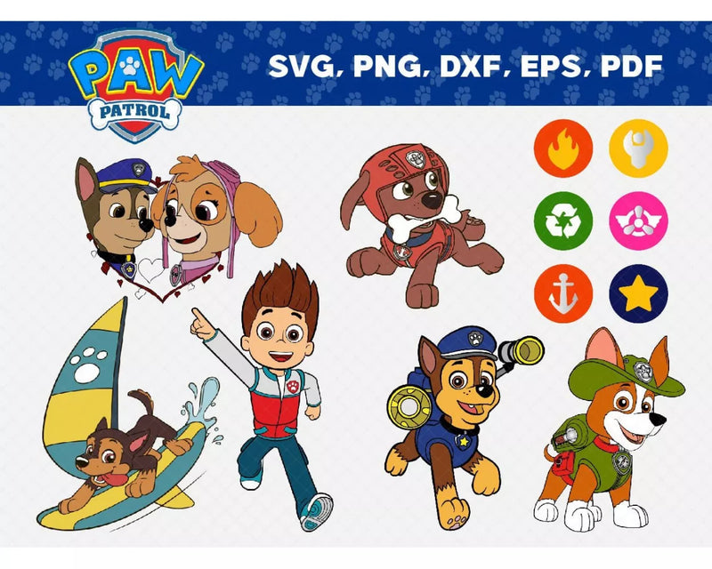 Paw Patrol SVG Bundle, Paw Patrol Alphabet SVG, Paw Patrol Layered SVG, Paw Patrol Clipart Images