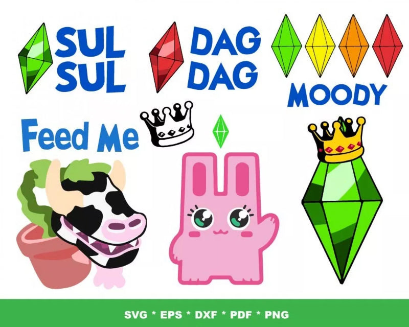 Sims PNG & SVG Bundle, 150+ Files For Cricut & Silhouette