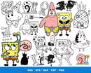 Spongebob Clipart Bundle, Spongebob Face SVG, Spongebob SVG For Cricut, Spongebob Silhouette Vector Cut Files
