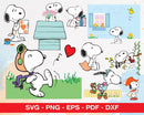 Snoopy Woodstock Clipart Bundle, Snoopy PNG & SVG Cut Files for Cricut, Silhouette Vector Cut Files