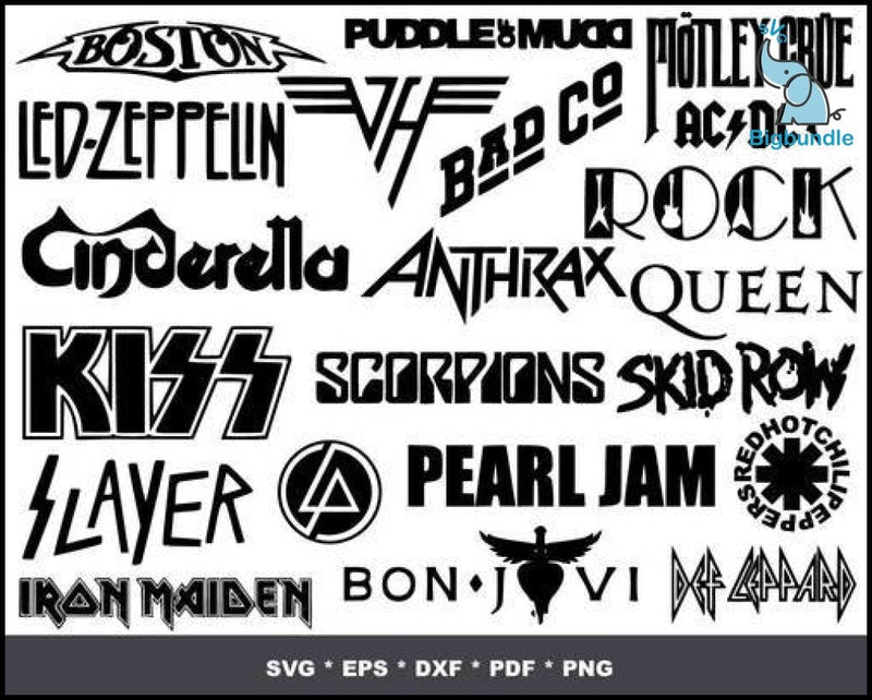 400+ Rock Band Logo SVG Bundle - Instant download