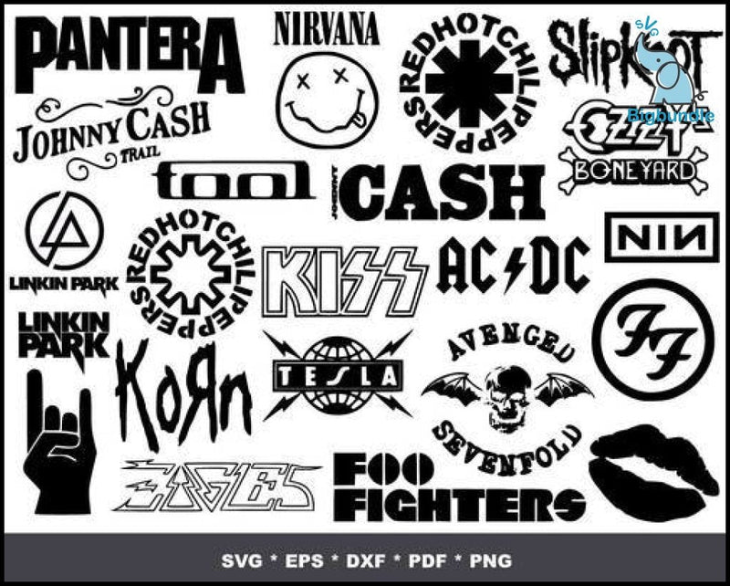 400+ Rock Band Logo SVG Bundle - Instant download