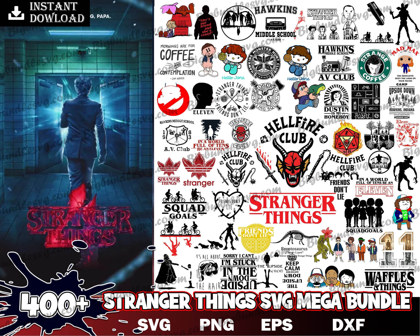 400+ Stranger Things SVG Bundle, Hellfire Club Svg, Stranger Things PNG Bundle, Stranger Things Bundle, Stranger Things Cut Files, Stranger Things Prints