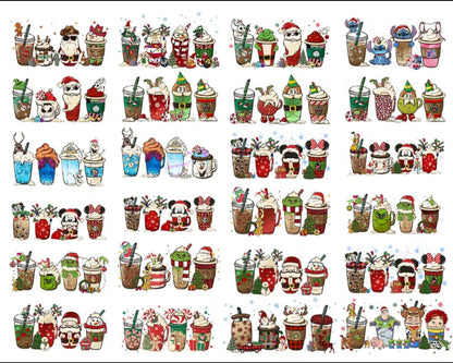 Version 2 - 40+ Christmas coffee PNG bundle, Christmas cafe digital bundle, PNG formats, Digital download