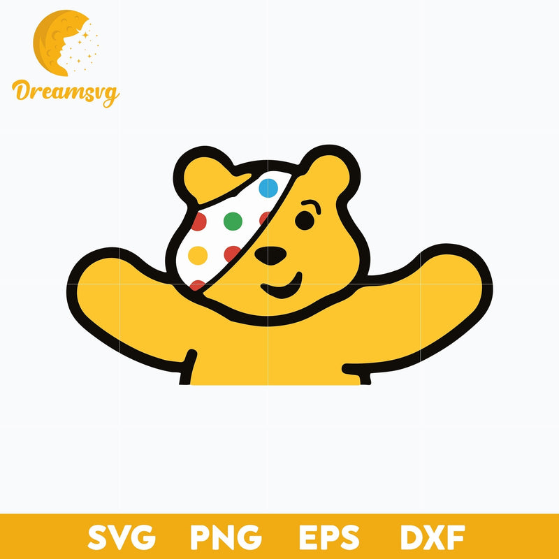 Pudsey Bear SVG, Children In Need SVG Digital File.