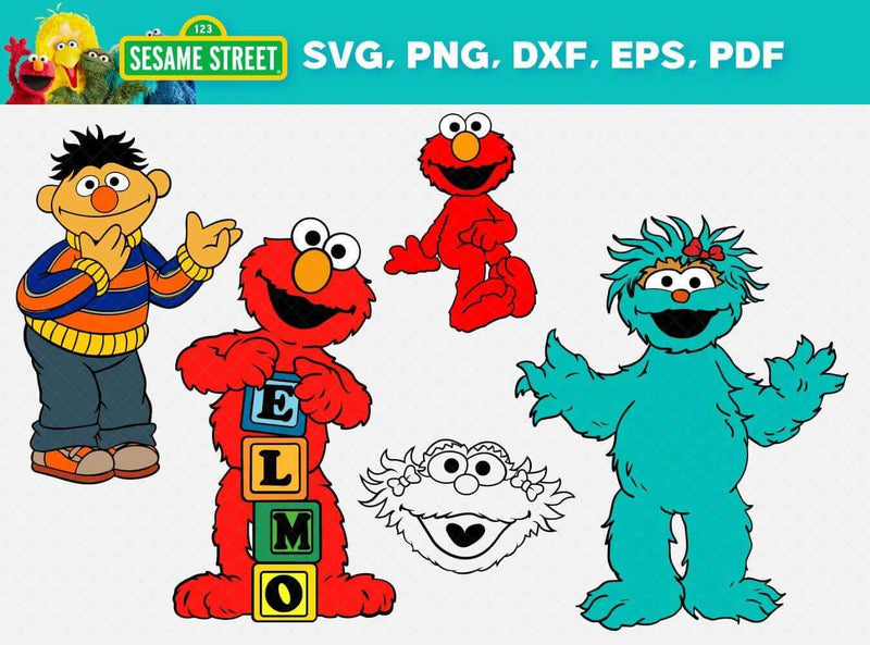 Sesame Street Clipart Bundle, PNG & SVG Cut Files for Cricut / Silhouette