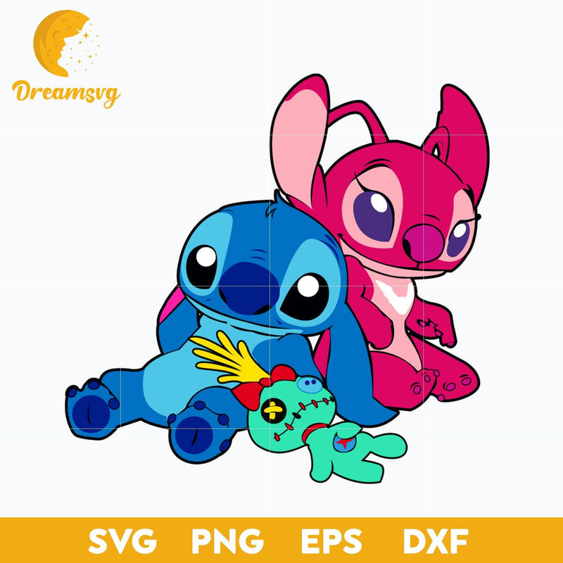 Stitch and Angel SVG, Stitch SVG, Cartoon SVG, PNG, DXF, EPS Digital File ST002464