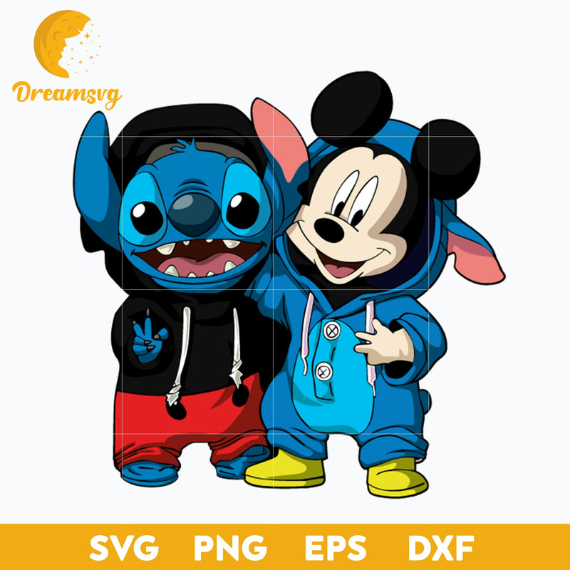 Stitch And Mickey Best Friend SVG, Stitch Halloween SVG, PNG, DXF, EPS Digital File STHLW003