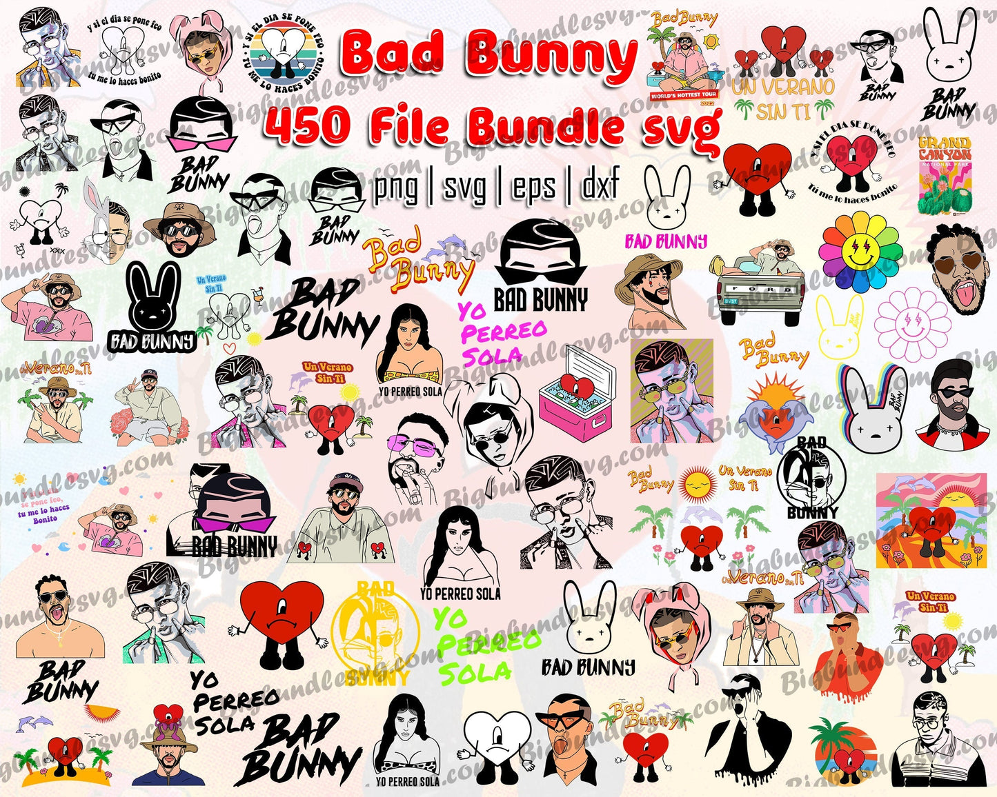 450+ Bad Bunny SVG,Bundle bad bunny svg, digital download
